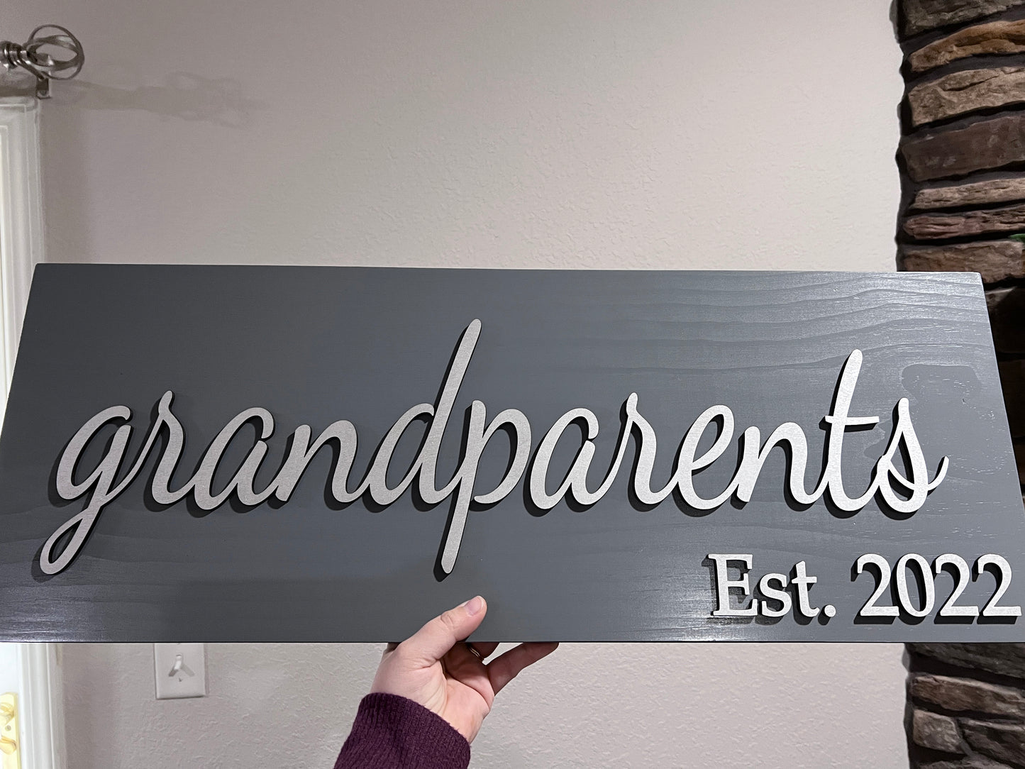3D New grandparents gift, wood signs, established date grandpa gift, rustic home decor for nana and papa, Mother's Day gifts for Grandma