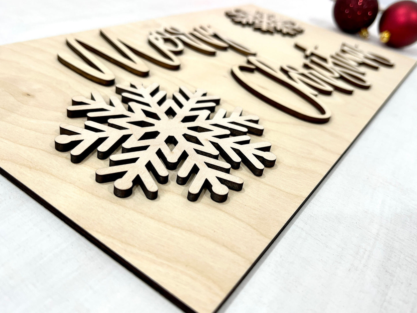 Merry Christmas sign kit, DIY holiday crafts, snowflake sign making supplies, kids craft project ideas, Christmas paint party sign bundle