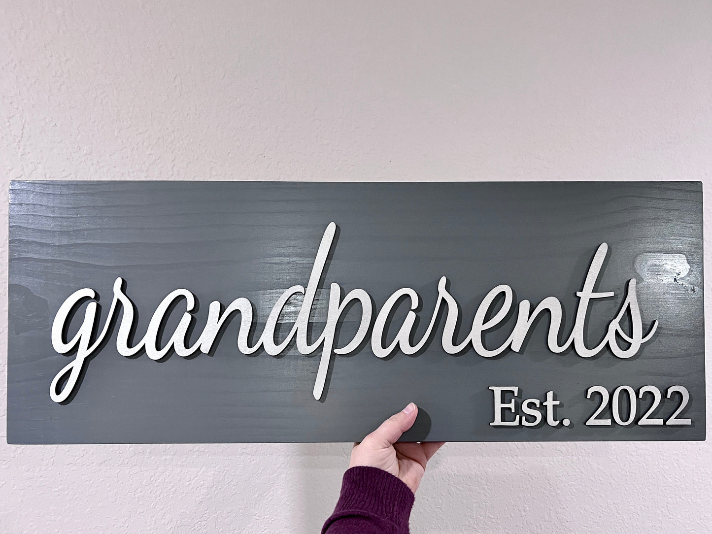3D New grandparents gift, wood signs, established date grandpa gift, rustic home decor for nana and papa, Mother's Day gifts for Grandma