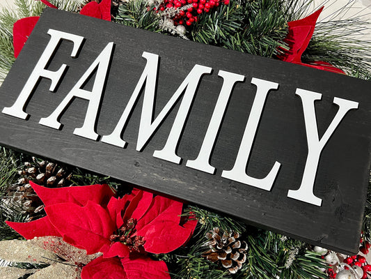 Family sign, home decorations, 3D wall art, mantel decor, entryway wood signs, living room wooden sign, wall hanging, fireplace mantel decor