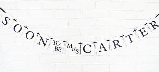 soon to be mrs banner - personalized name banner - bridal shower decoration