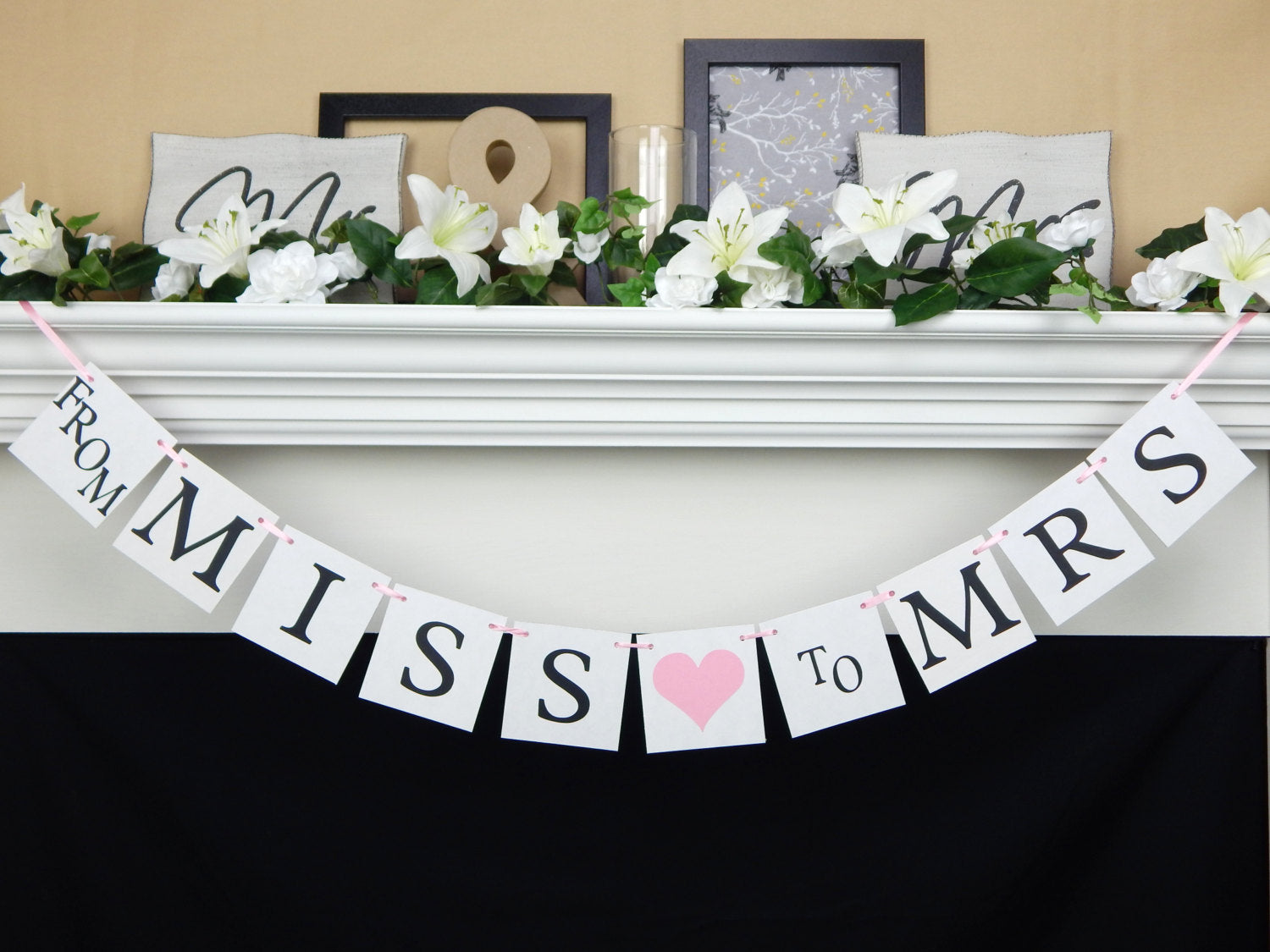 from miss to mrs banner - bridal shower decoration - bridal shower banner