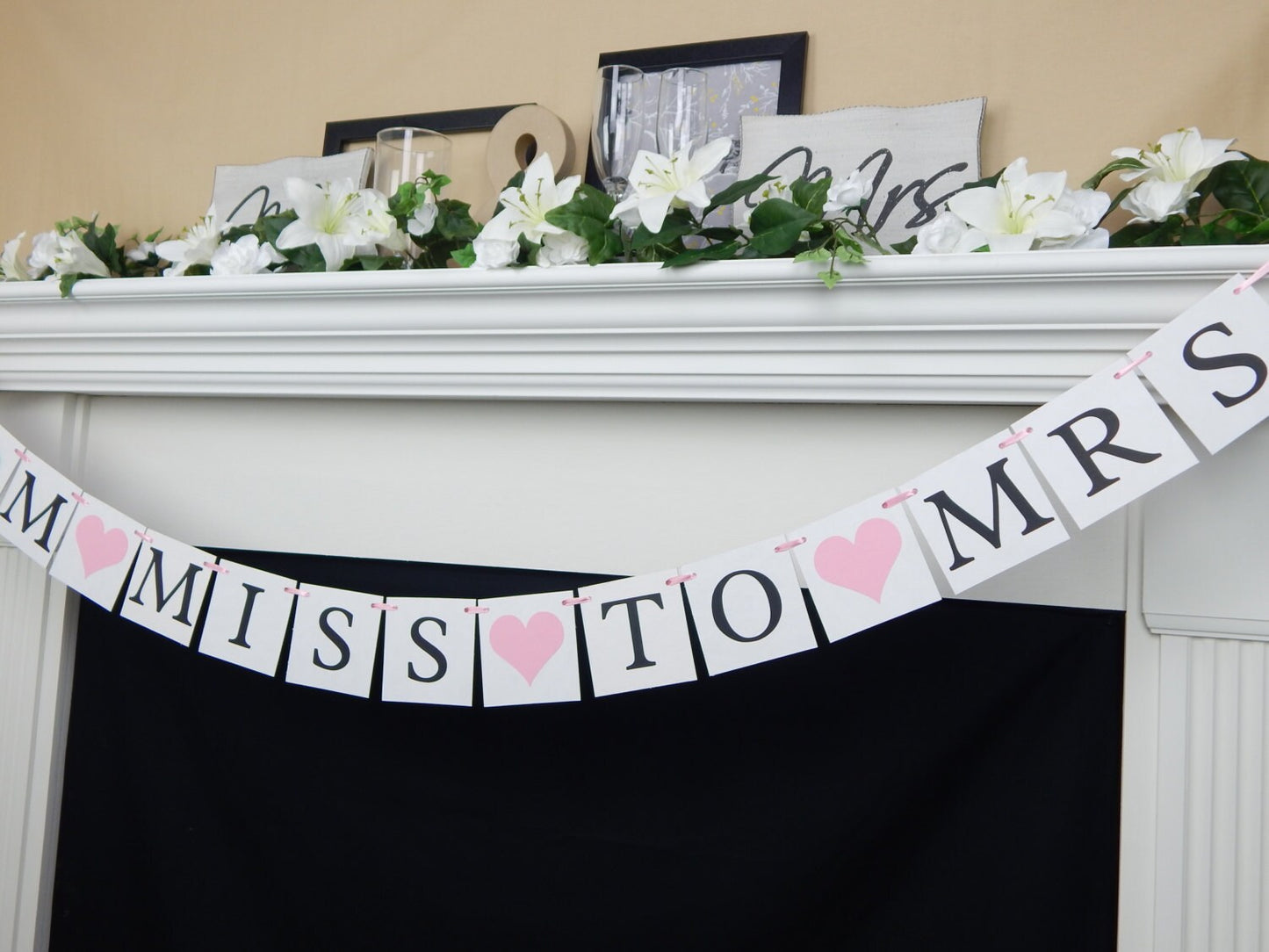 from miss to mrs banner - bridal shower decoration - bridal shower banner