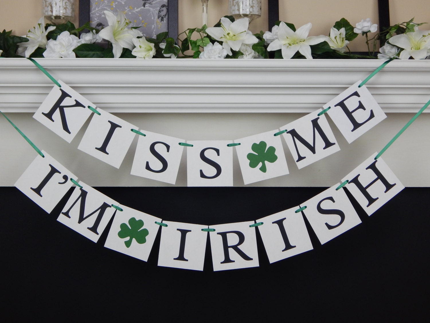 Kiss Me I'm Irish Banner, St Patrick's Day Decorations