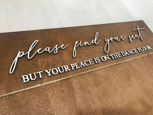 3D lettering close up of wooden wedding seating chart sign lettering