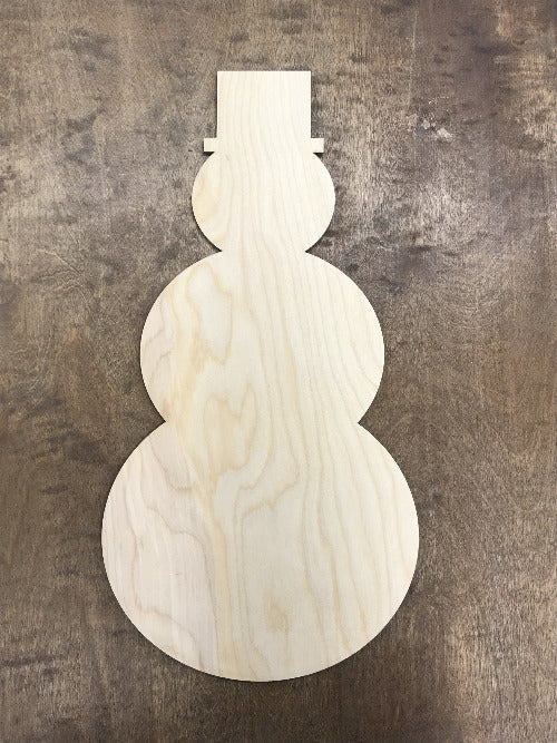 wooden snowman blank - diy winter craft supplies