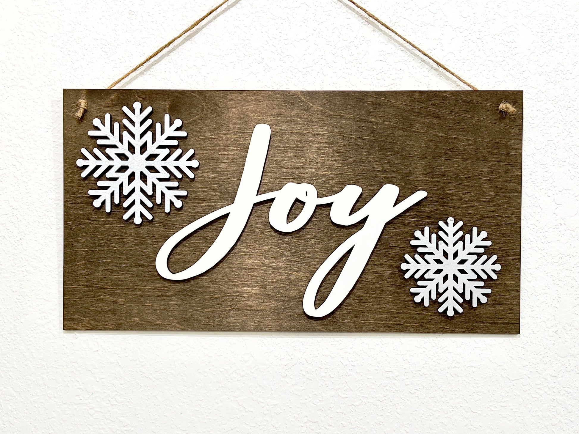 3D joy sign - snowflake Christmas decorations - Rustic Christmas Signs - Celebrating Together
