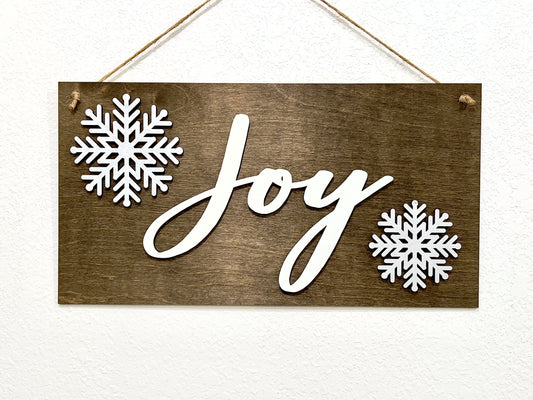 3D joy sign - snowflake Christmas decorations - Rustic Christmas Signs - Celebrating Together