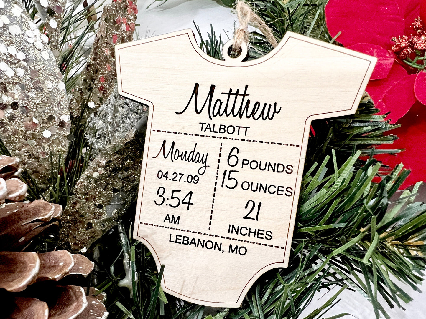 personalized baby shower gift ornament