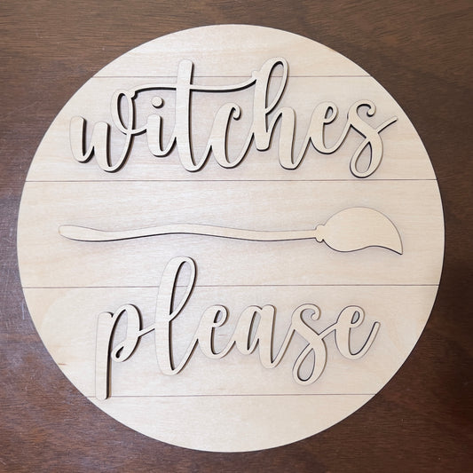 witches please sign paint kit - broomstick halloween paint party kits - DIY fall holiday decorations - Celebrating Together