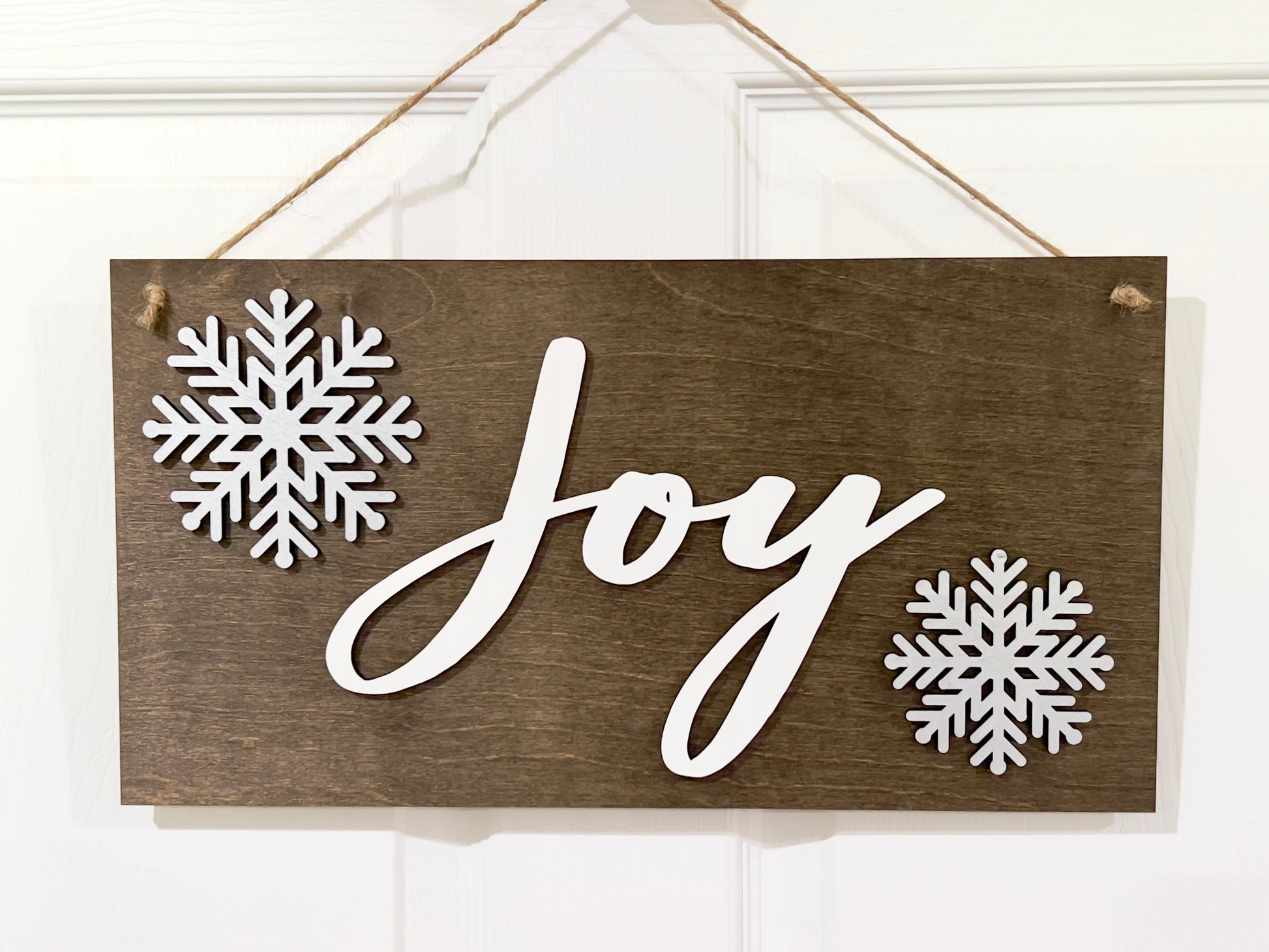 3D joy sign - snowflake Christmas decorations - Rustic Christmas Signs - Celebrating Together