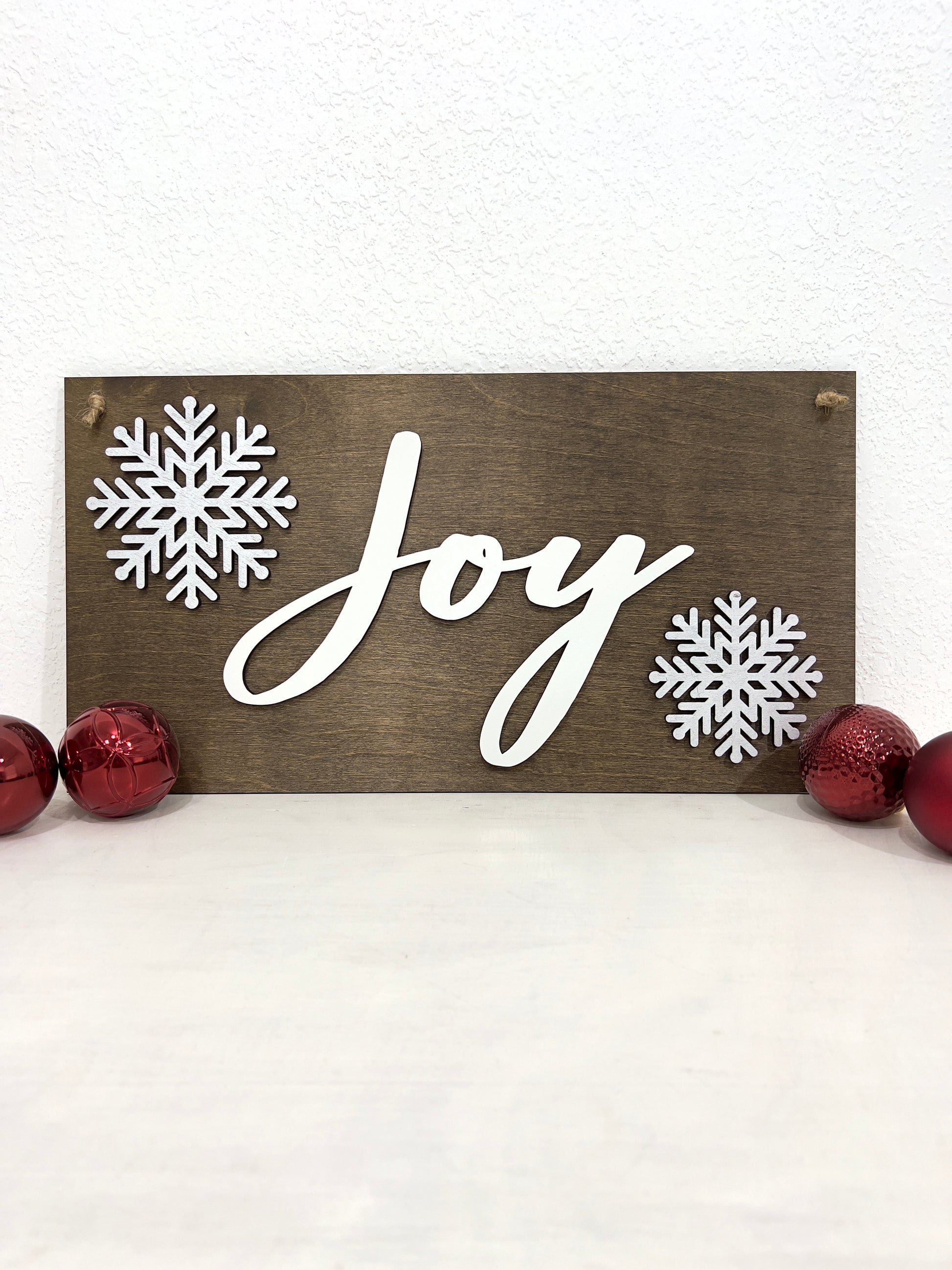 3D joy sign - snowflake Christmas decorations - Rustic Christmas Signs - Celebrating Together