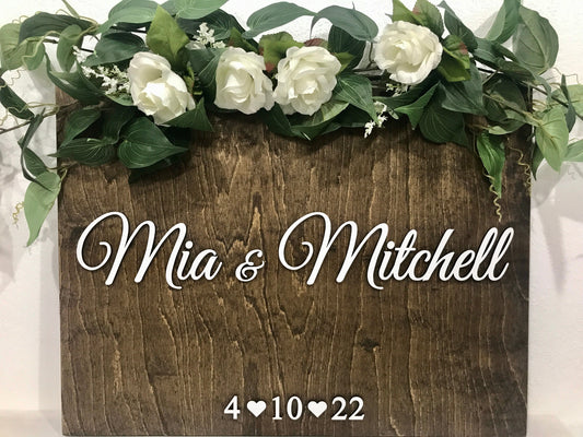 rustic wedding welcome sign