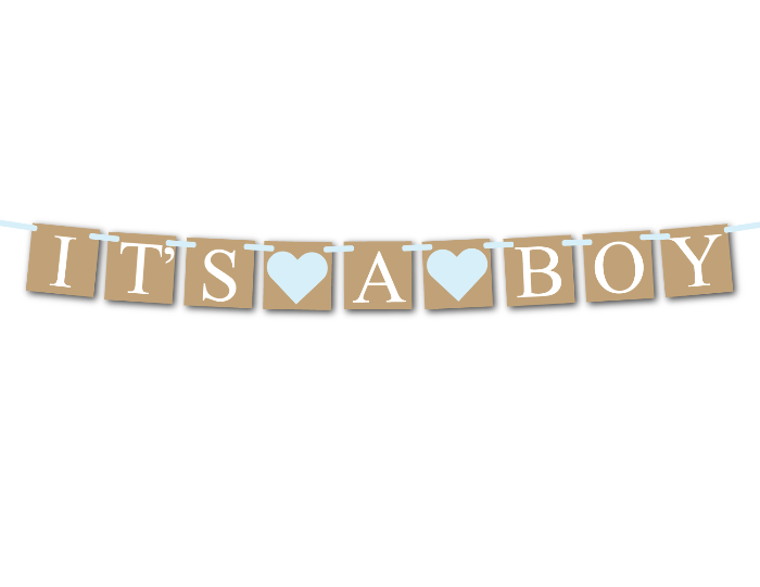 Printable Rustic It's A Boy Banner