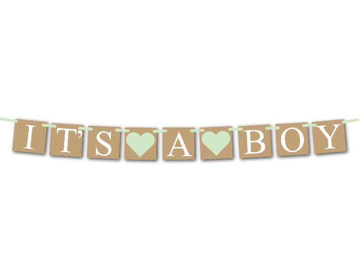 Printable Rustic It's A Boy Banner