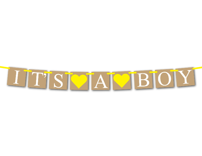Printable Rustic It's A Boy Banner