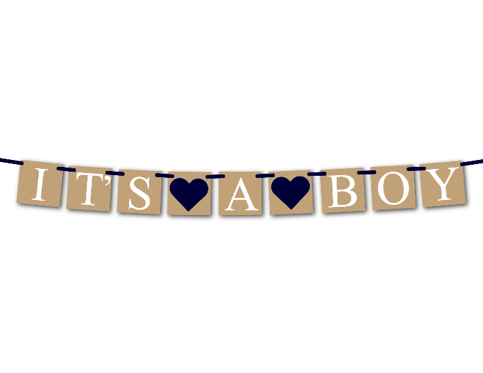 Printable Rustic It's A Boy Banner