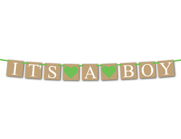 Printable Rustic It's A Boy Banner