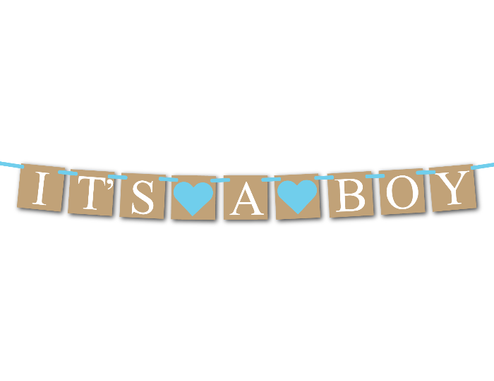 Printable Rustic It's A Boy Banner