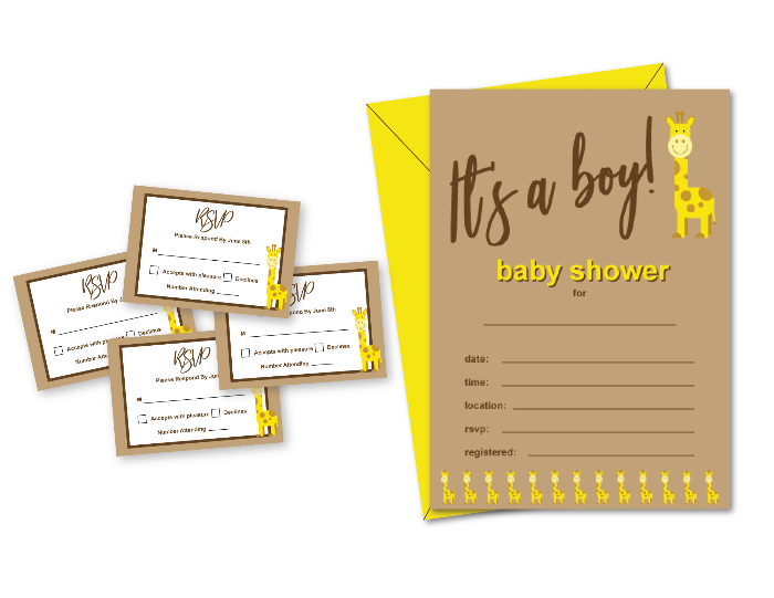 printable baby shower invitation and rsvp cards - Celebrating Together