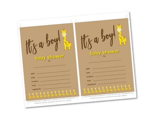 DIY its a boy giraffe baby shower invite - Celebrating Together