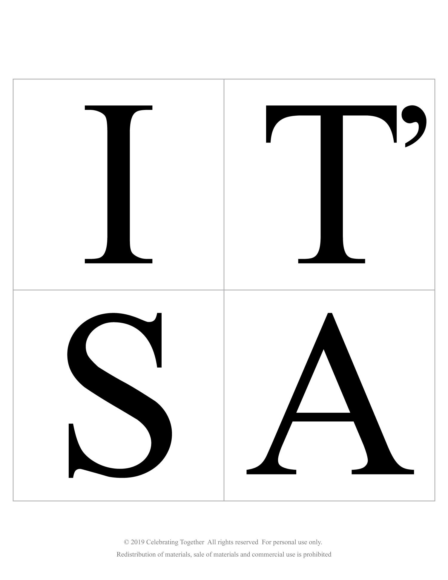 printable lettering for it's a girl banner - Celebrating Together