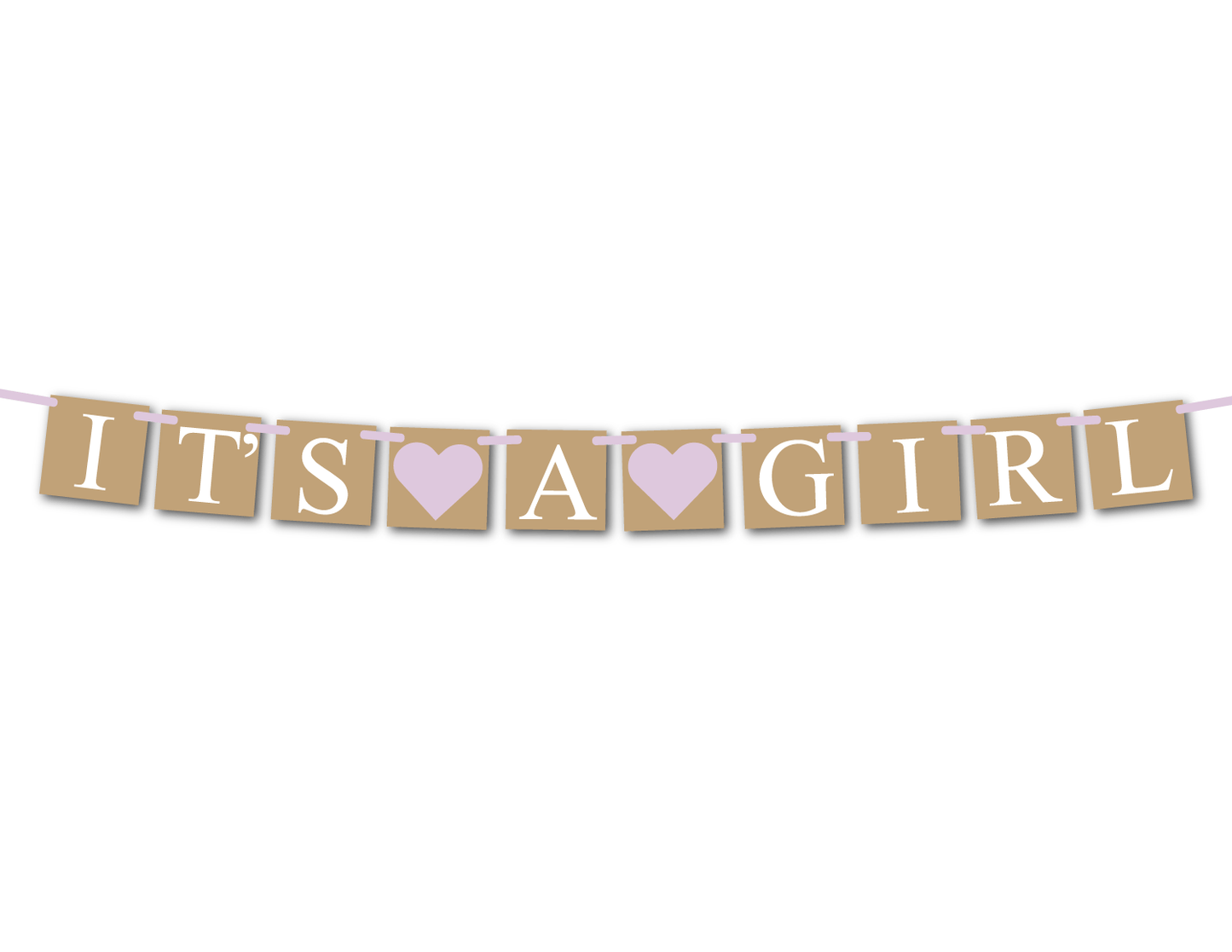 lavender baby girl banner - purple it's a girl banner - Celebrating Together