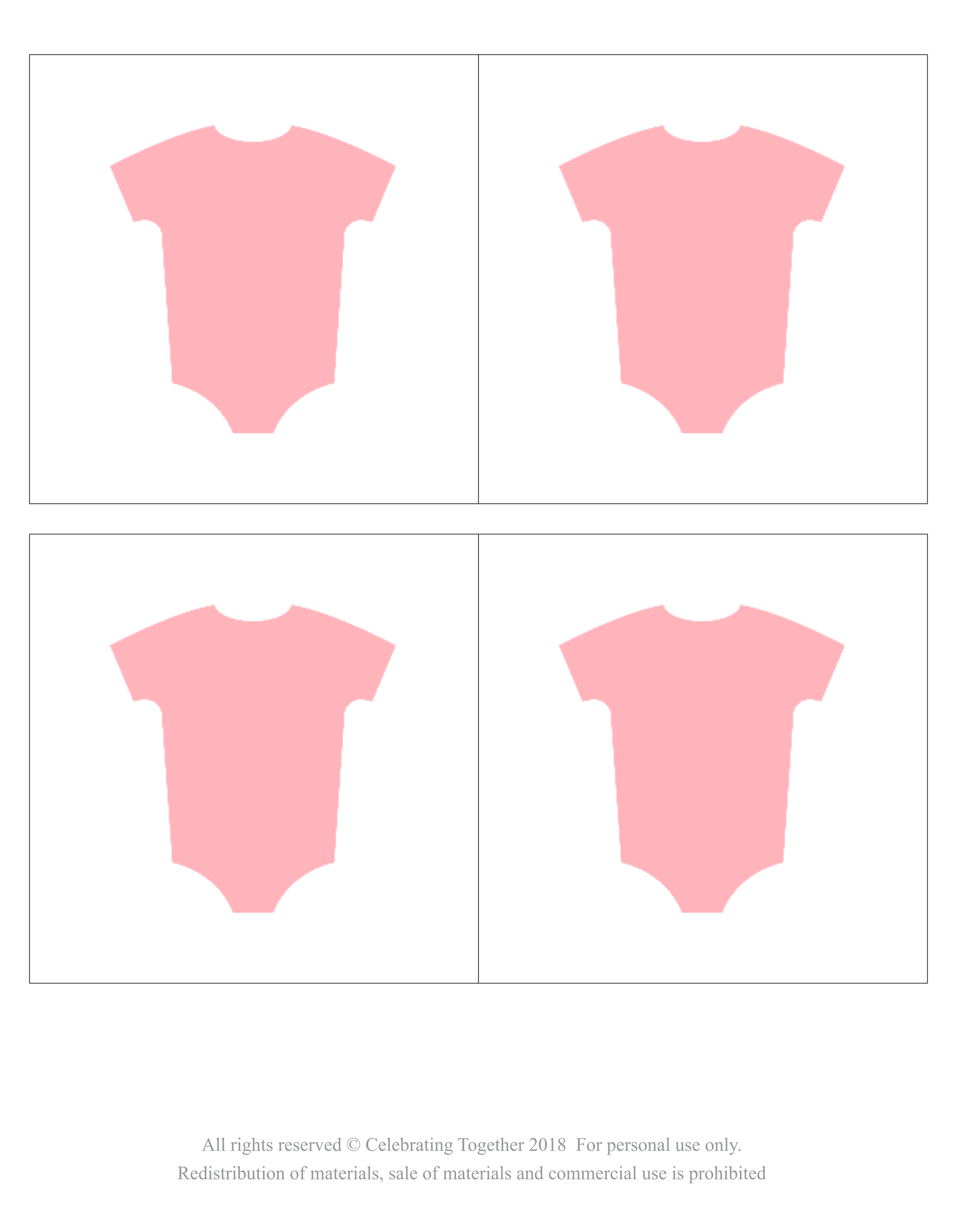 printable onesies for DIY it's a girl banner - Celebrating Together