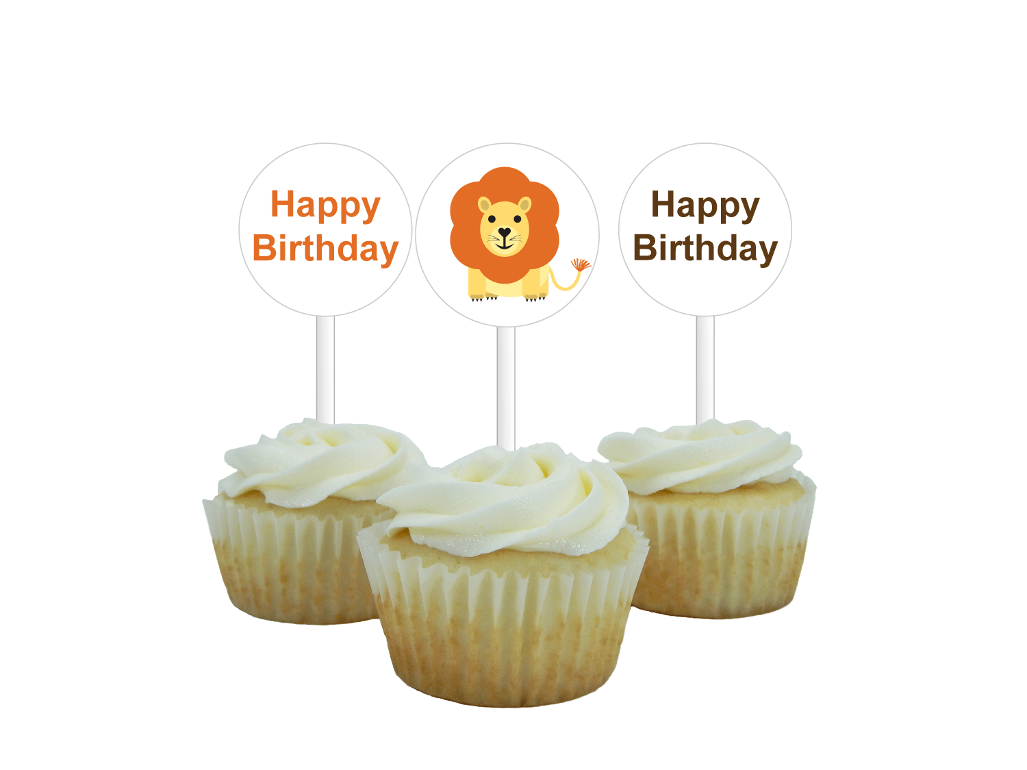 printable lion birthday cupcake toppers - Celebrating Together