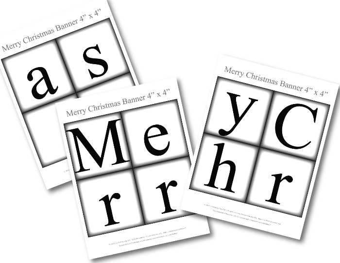 printable lettering for merry christmas banner - Celebrating Together