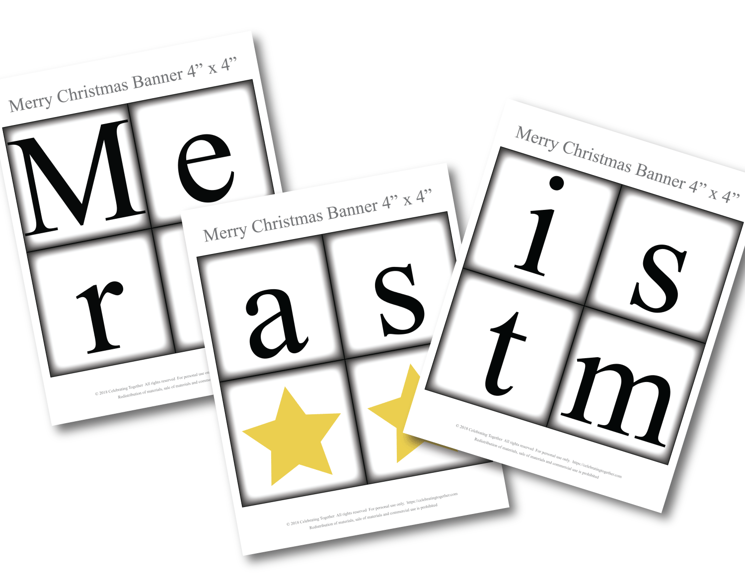 DIY christmas banner - Merry Christmas sign - Celebrating Together