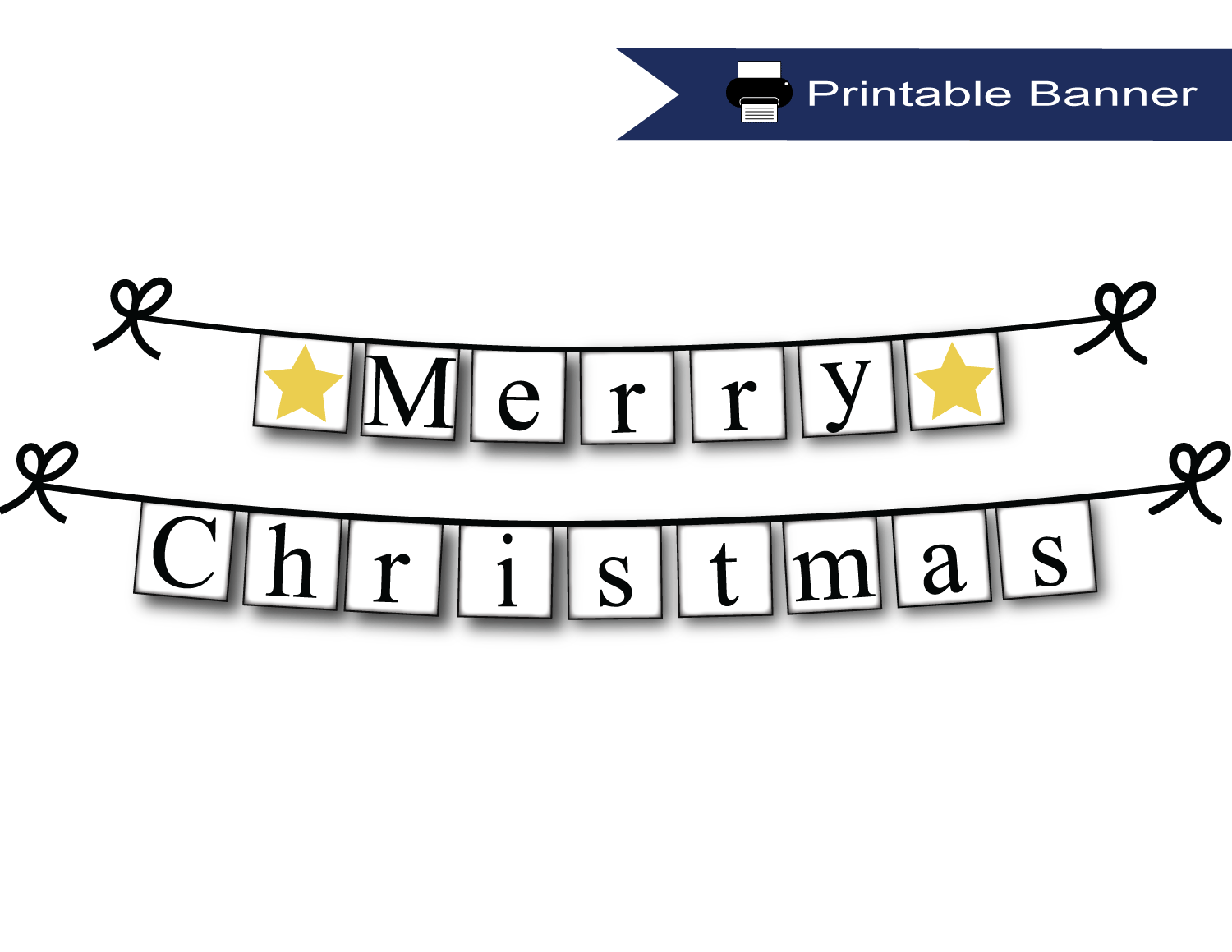 Printable merry christmas banner - Celebrating Together