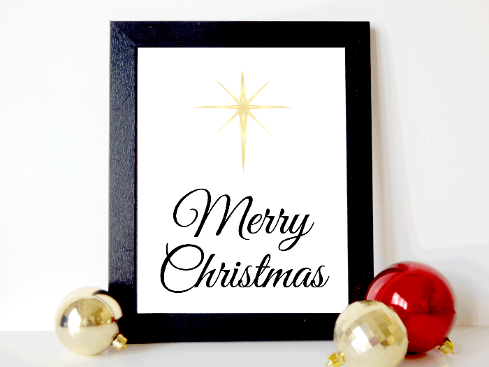 printable north star merry christmas wall art - DIY Christmas decor - Celebrating Together