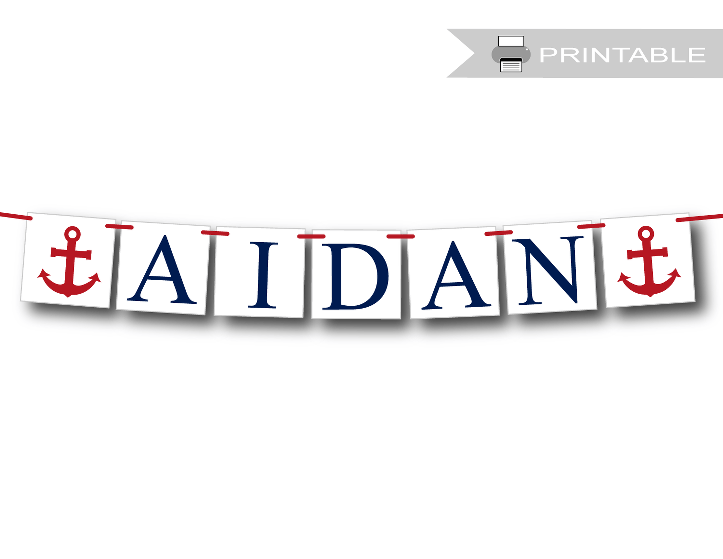 printable personalized name banner for baby shower - Celebrating Together