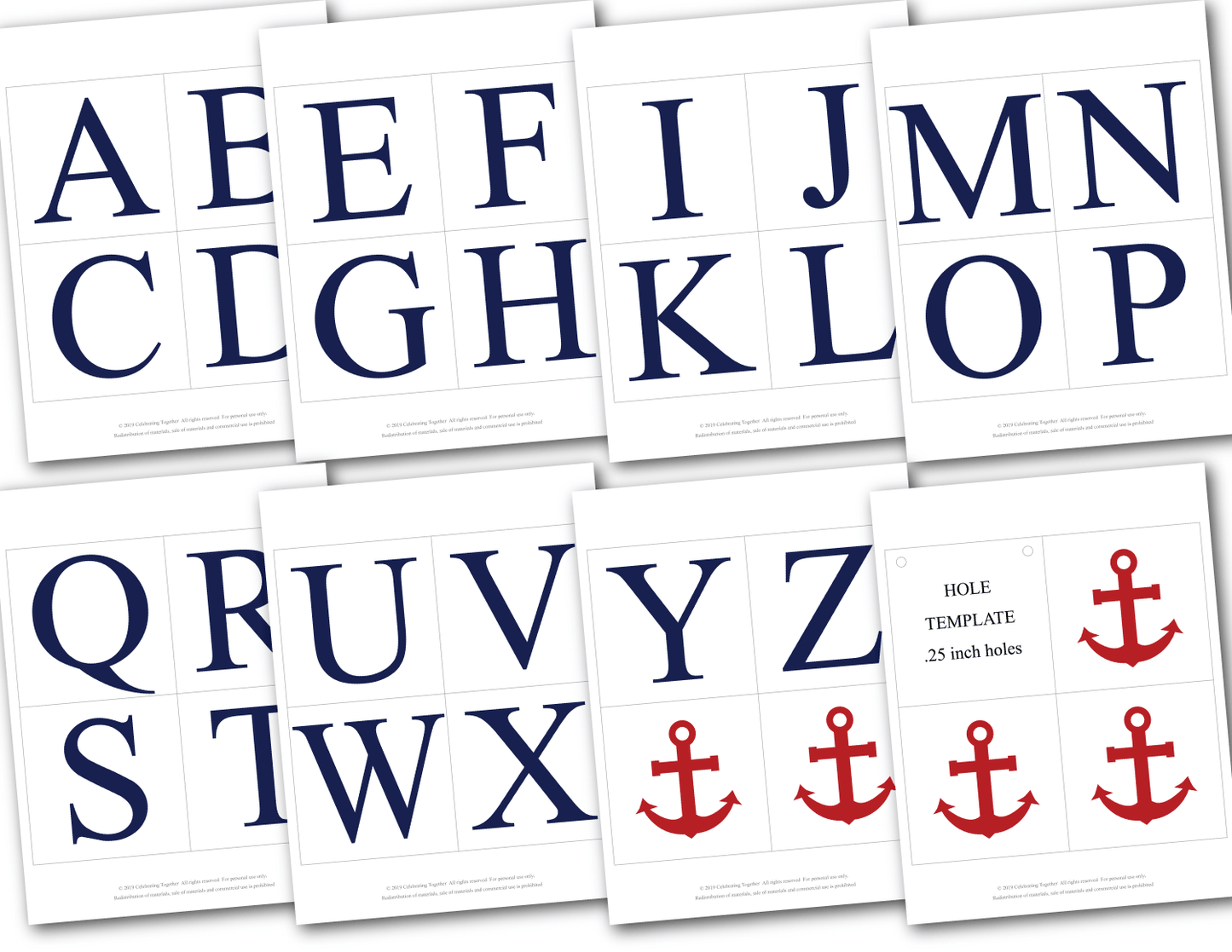Nautical DIY banner template - Celebrating Together