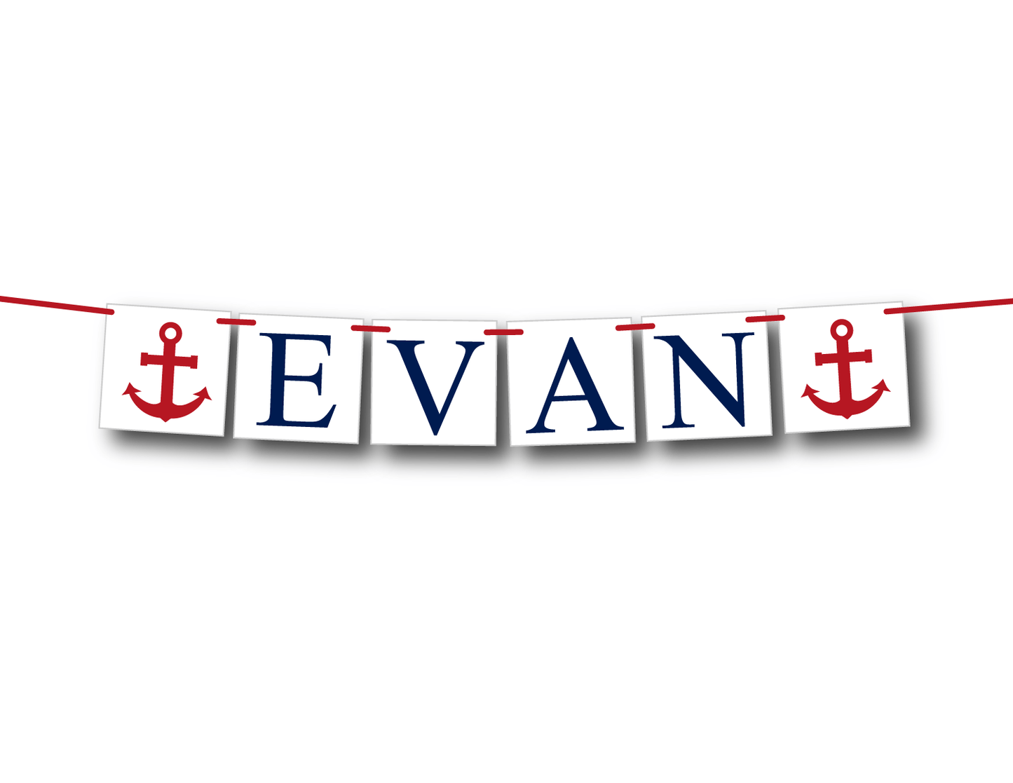 DIY baby name banner - anchor baby shower decoration - Celebrating Together