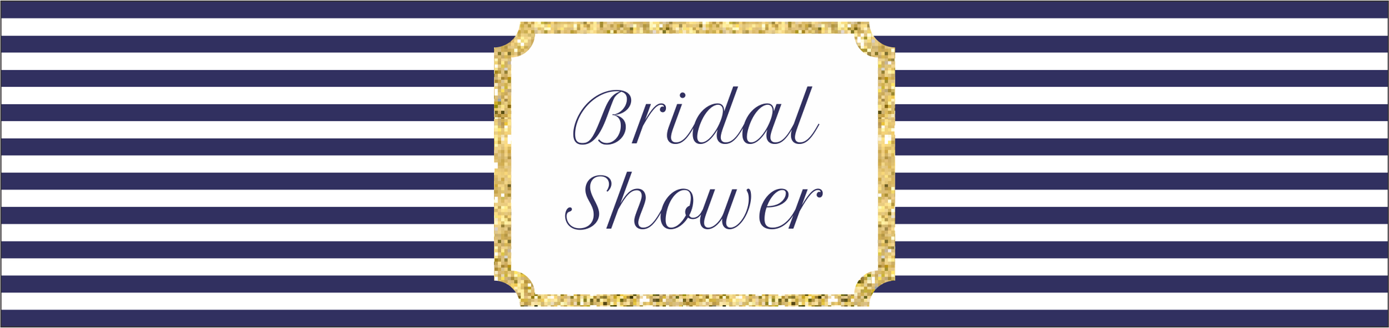 DIY navy and gold bridal shower bottle wraps - Celebrating Together