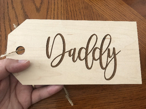 wooden gift tag