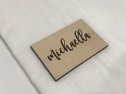 personalized engraved wedding place cards - wood place cards