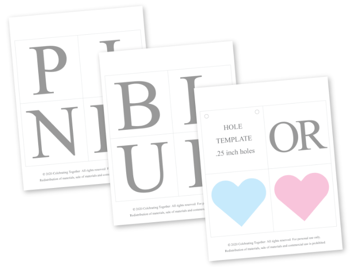 DIY pink or blue banner - Celebrating Together