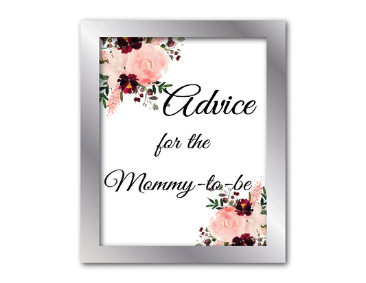 printable advice for the mommy to be sign - Celebrating Together