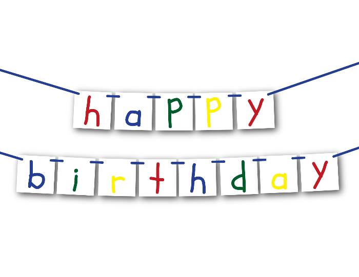 Printable happy birthday banner - Celebrating Together