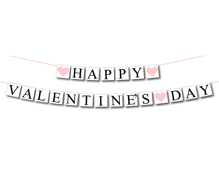 Printable happy valentine's day banner - Celebrating Together