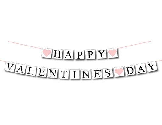 Printable happy valentine's day banner - Celebrating Together