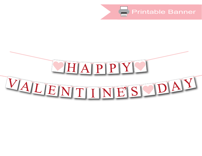 Printable happy valentine's day banner - Celebrating Together