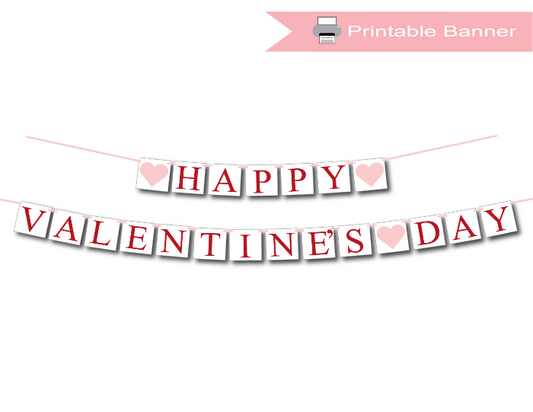 Printable happy valentine's day banner - Celebrating Together