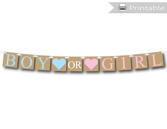printable boy or girl baby shower banner - Celebrating Together