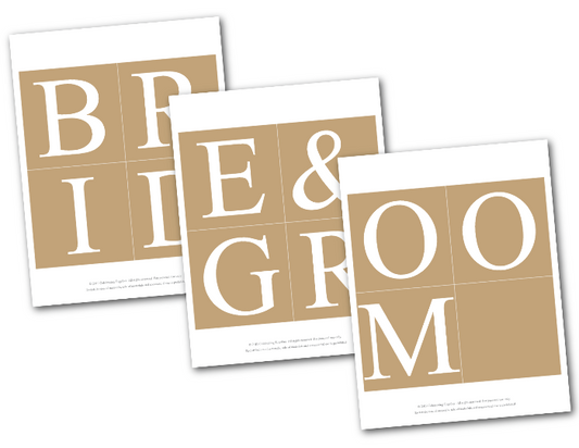 banner template lettering for bride and groom banner - DIY rustic bridal shower banner - Celebrating Together