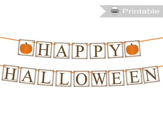 printable rustic happy halloween banner - Celebrating Together