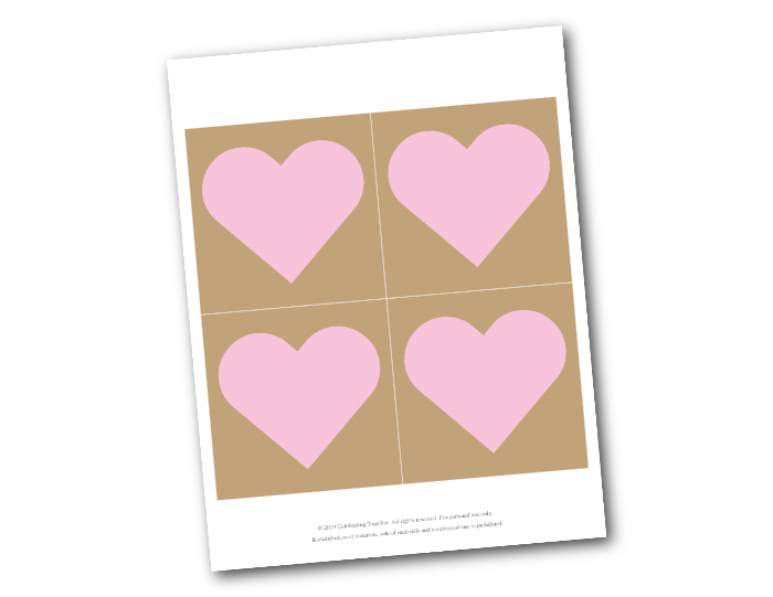 printable hearts for diy thank you banner - Celebrating Together